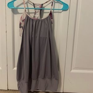 Grey lululemon Tank with built in floral bra